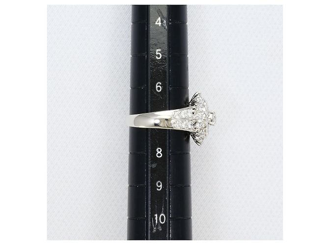 Autre Marque Platinband-Ring PT850 mit Diamant - Ansicht 8