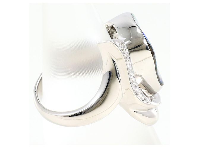 Autre Marque Platinbandring mit Diamant und Opal - Ansicht 3