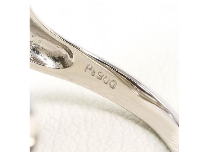 Autre Marque Platinbandring mit Diamant und Opal - Ansicht 5