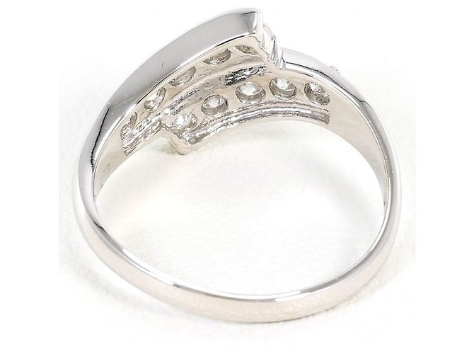 Autre Marque Platin-Bandring mit Diamant - Ansicht 4