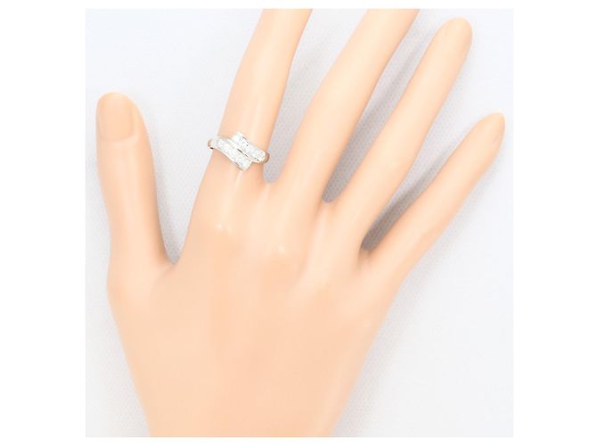 Autre Marque Platin-Bandring mit Diamant - Ansicht 7