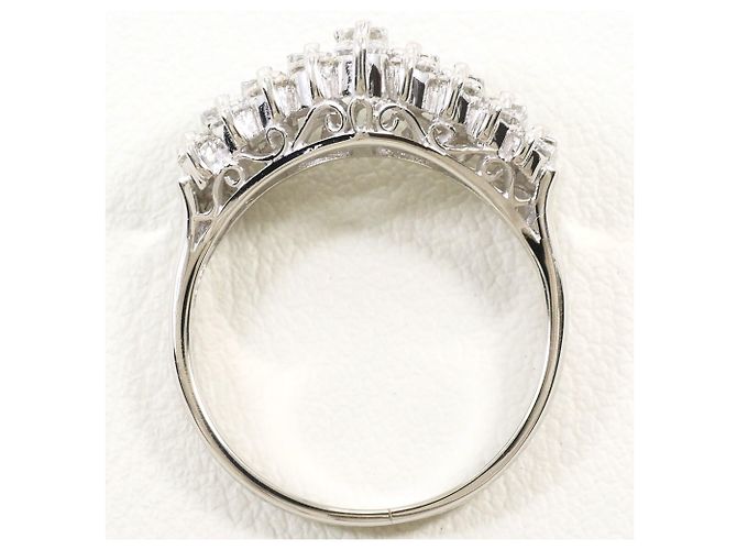 Autre Marque Platin-Bandring mit Diamant - Ansicht 3