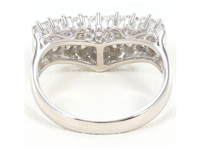 Autre Marque Platin-Bandring mit Diamant - Ansicht 4