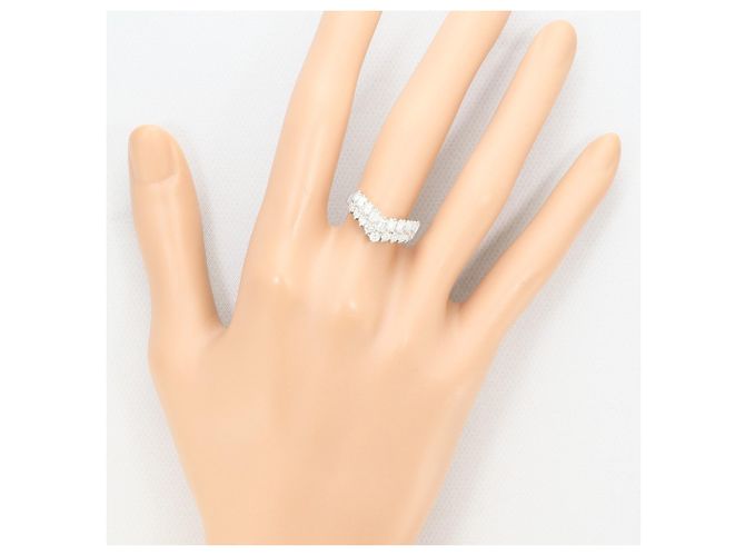 Autre Marque Platin-Bandring mit Diamant - Ansicht 7