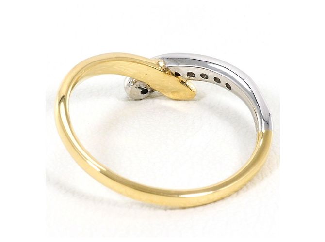 Autre Marque Anello fede in platino PT950 e oro giallo 18K con diamanti D'oro - vista 3