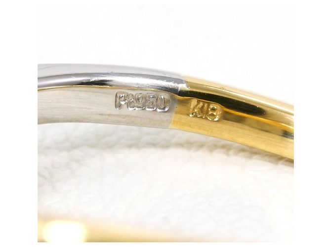 Autre Marque Anello fede in platino PT950 e oro giallo 18K con diamanti D'oro - vista 4