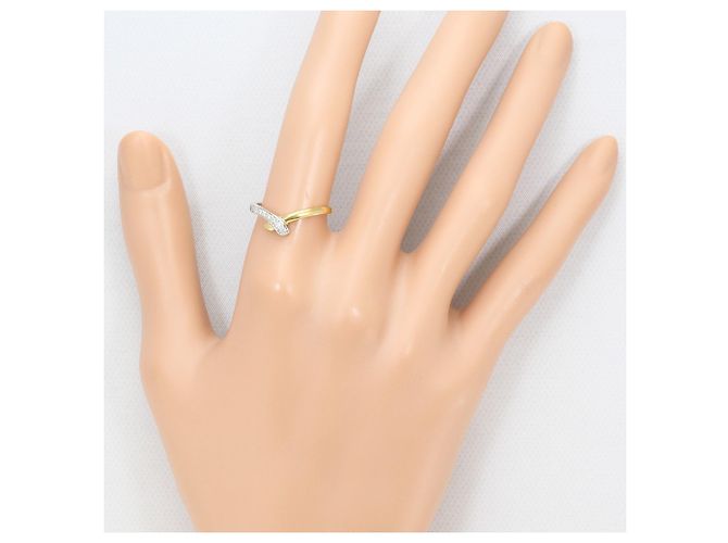 Autre Marque Anello fede in platino PT950 e oro giallo 18K con diamanti D'oro - vista 6