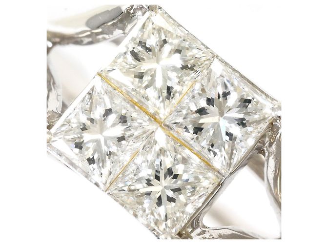 Autre Marque Platin-Bandring mit Diamant - Ansicht 2