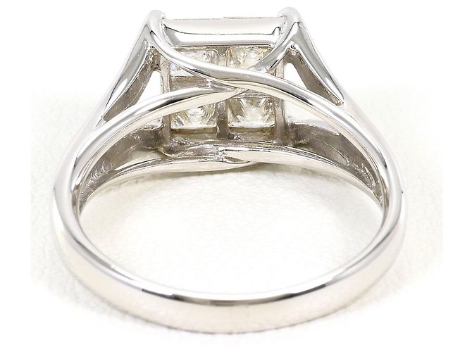 Autre Marque Platin-Bandring mit Diamant - Ansicht 4