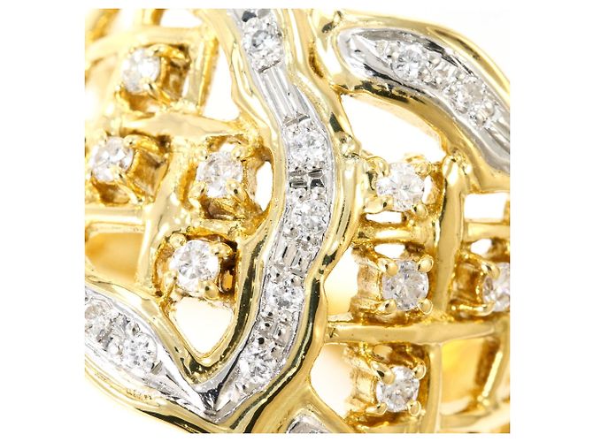 Autre Marque Ehering aus Platin und Gelbgold mit Diamant Golden - Ansicht 2