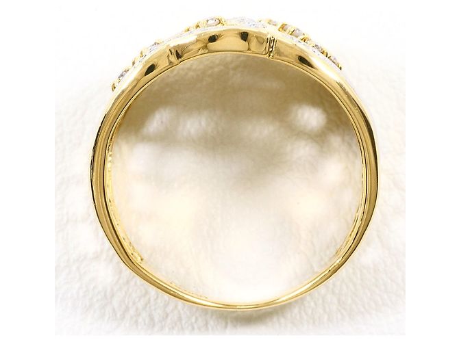 Autre Marque Ehering aus Platin und Gelbgold mit Diamant Golden - Ansicht 3