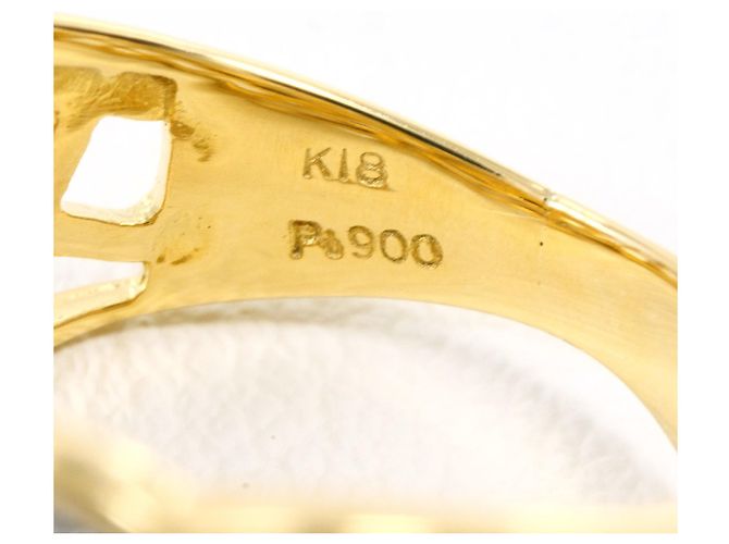Autre Marque Ehering aus Platin und Gelbgold mit Diamant Golden - Ansicht 5