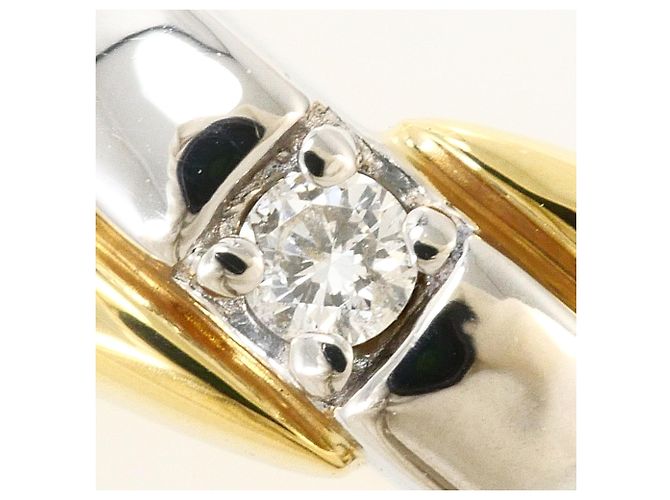 Autre Marque Anello fede in platino e oro giallo con diamante D'oro - vista 2