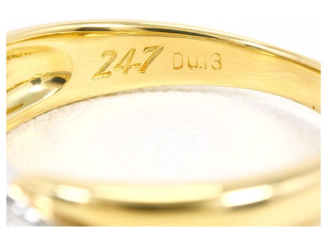 Autre Marque Anello fede in platino e oro giallo con diamante D'oro - vista 5