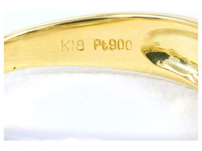 Autre Marque Anello fede in platino e oro giallo con diamante D'oro - vista 6