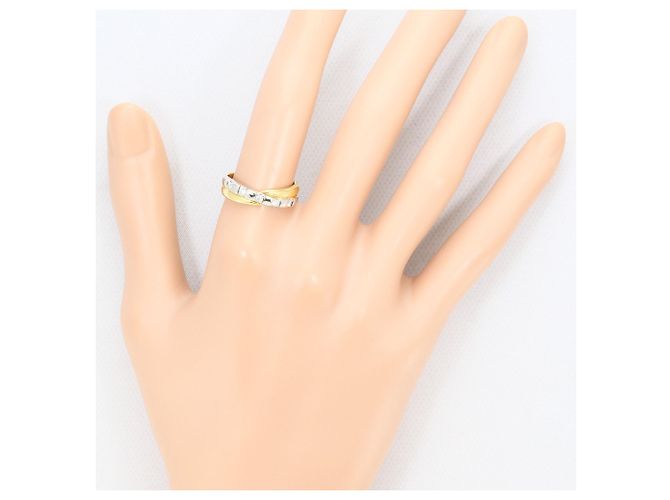 Autre Marque Anello fede in platino e oro giallo con diamante D'oro - vista 7