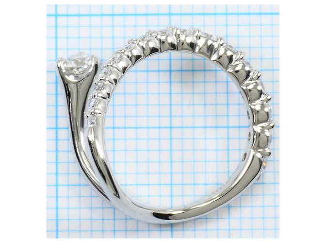 Autre Marque Platin-Bandring mit Diamant - Ansicht 6