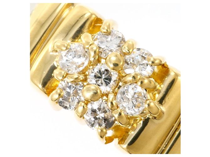 Autre Marque Ehering aus 18K Gelbgold und Platin mit Diamant Golden - Ansicht 2
