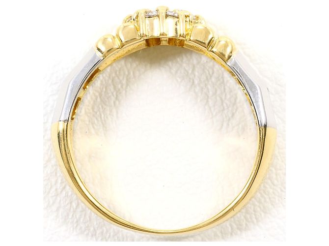 Autre Marque Ehering aus 18K Gelbgold und Platin mit Diamant Golden - Ansicht 3