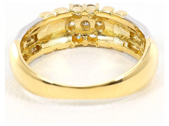 Autre Marque Ehering aus 18K Gelbgold und Platin mit Diamant Golden - Ansicht 4
