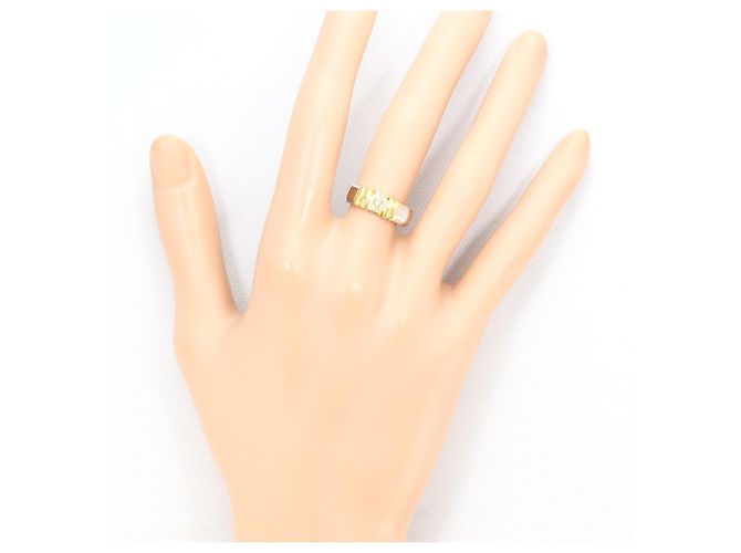 Autre Marque Ehering aus 18K Gelbgold und Platin mit Diamant Golden - Ansicht 7