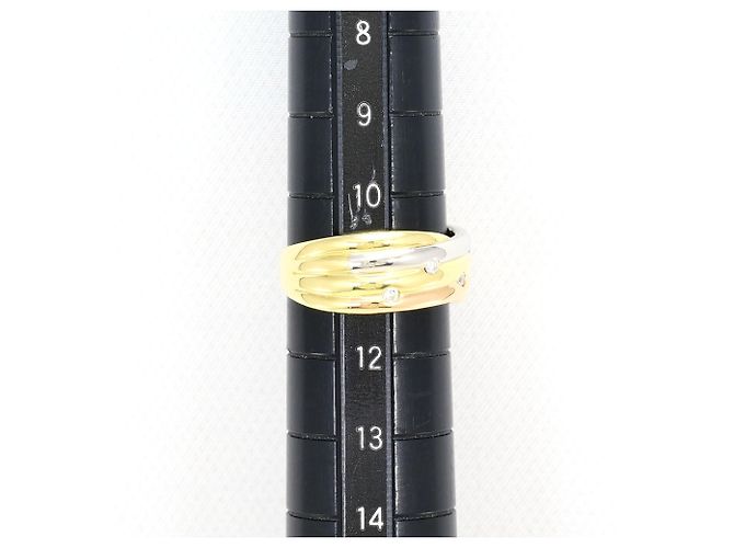 Autre Marque Anello fede in oro 18K e platino con diamante D'oro - vista 8
