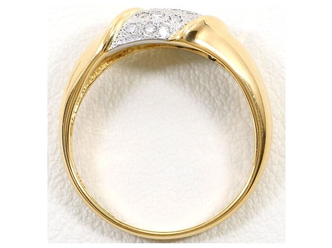 Autre Marque Ehering aus Platin und Gelbgold mit Diamant Golden - Ansicht 2