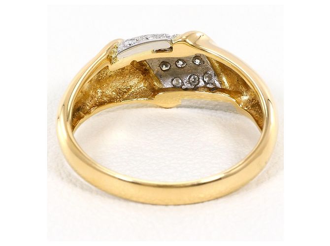 Autre Marque Ehering aus Platin und Gelbgold mit Diamant Golden - Ansicht 3