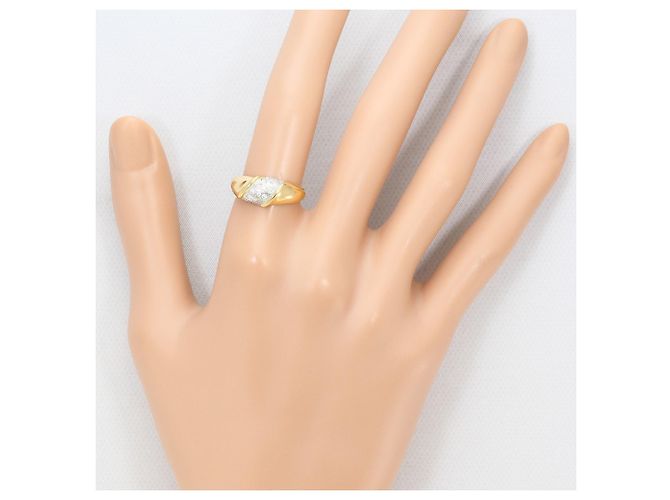 Autre Marque Ehering aus Platin und Gelbgold mit Diamant Golden - Ansicht 6