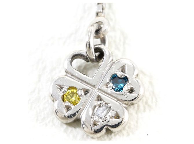 Autre Marque Collana in platino con diamante blu - vista 5