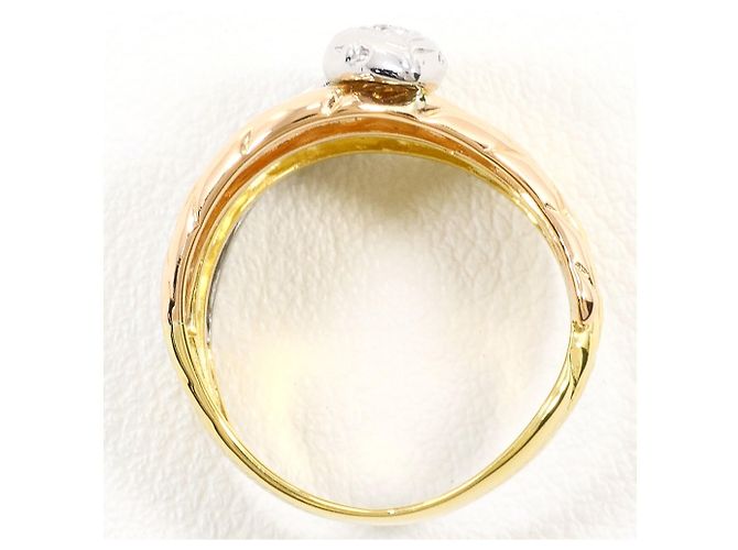 Autre Marque Ehering aus 18K Gold und Platin mit Diamant Golden - Ansicht 3