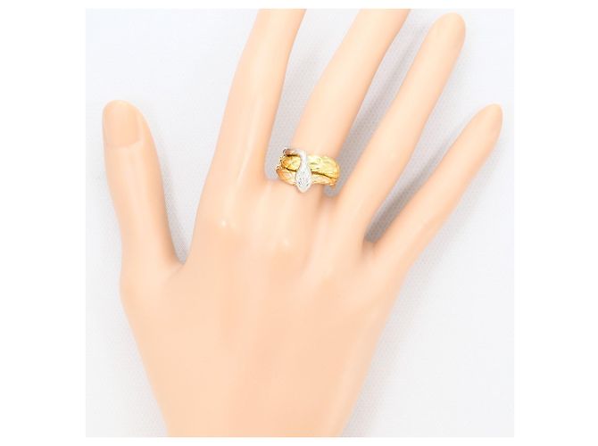 Autre Marque Ehering aus 18K Gold und Platin mit Diamant Golden - Ansicht 7