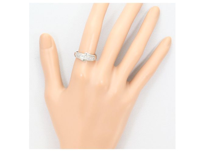Autre Marque Platin-Ehering mit Diamant - Ansicht 7