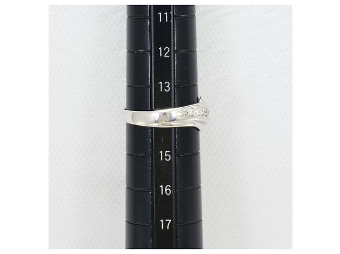 Autre Marque Platin-Ehering mit Diamant - Ansicht 8