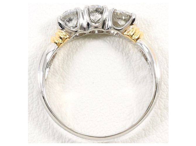 Autre Marque Eleganter Ring aus Platin und Gold mit Diamant Golden - Ansicht 3