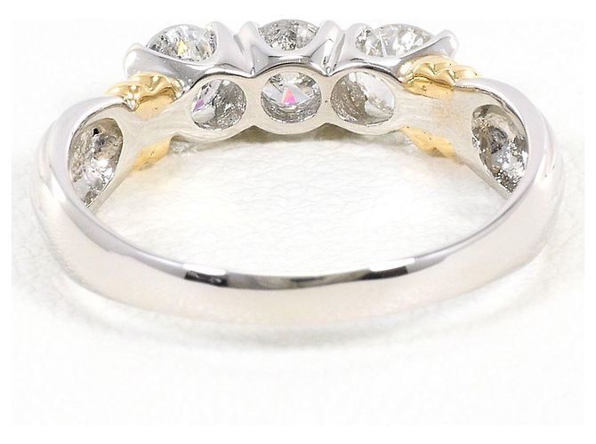 Autre Marque Eleganter Ring aus Platin und Gold mit Diamant Golden - Ansicht 4