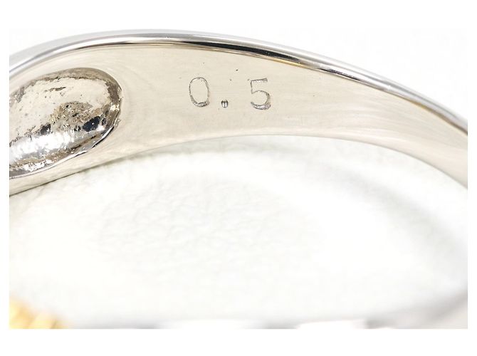 Autre Marque Eleganter Ring aus Platin und Gold mit Diamant Golden - Ansicht 6