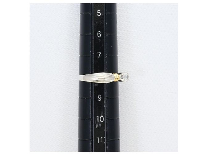 Autre Marque Eleganter Ring aus Platin und Gold mit Diamant Golden - Ansicht 8