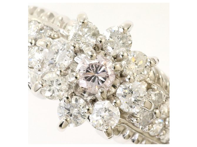 Autre Marque Platinbandring mit rosa Diamanten - Ansicht 2