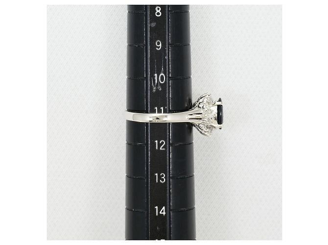 Autre Marque Platin-Bandring mit Saphir und Diamant - Ansicht 8
