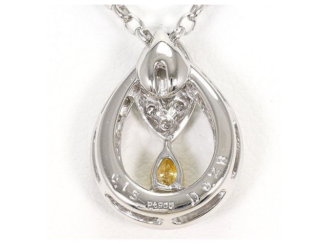 Autre Marque Collana in platino con diamanti gialli e bianchi - vista 3