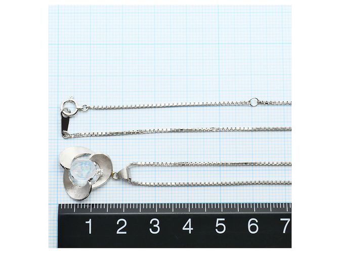 Autre Marque Collana in platino con opale d'acqua e diamante - vista 6
