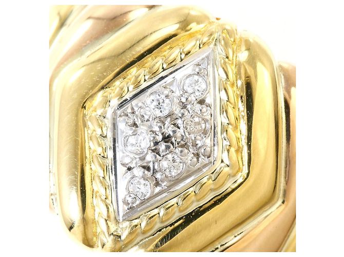 Autre Marque Platin- und Gold-Diamantbandring Golden - Ansicht 2