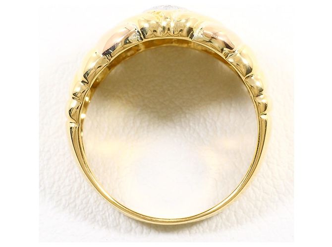 Autre Marque Platin- und Gold-Diamantbandring Golden - Ansicht 3