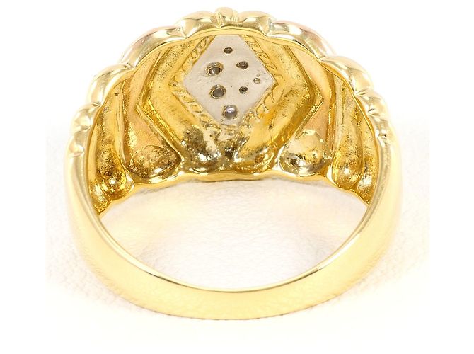Autre Marque Platin- und Gold-Diamantbandring Golden - Ansicht 4