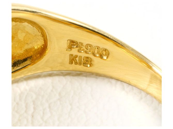 Autre Marque Platin- und Gold-Diamantbandring Golden - Ansicht 5