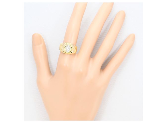 Autre Marque Platin- und Gold-Diamantbandring Golden - Ansicht 7