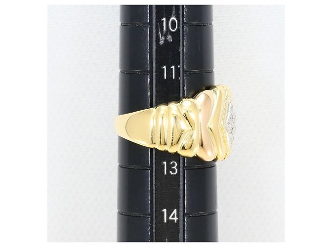 Autre Marque Platin- und Gold-Diamantbandring Golden - Ansicht 8