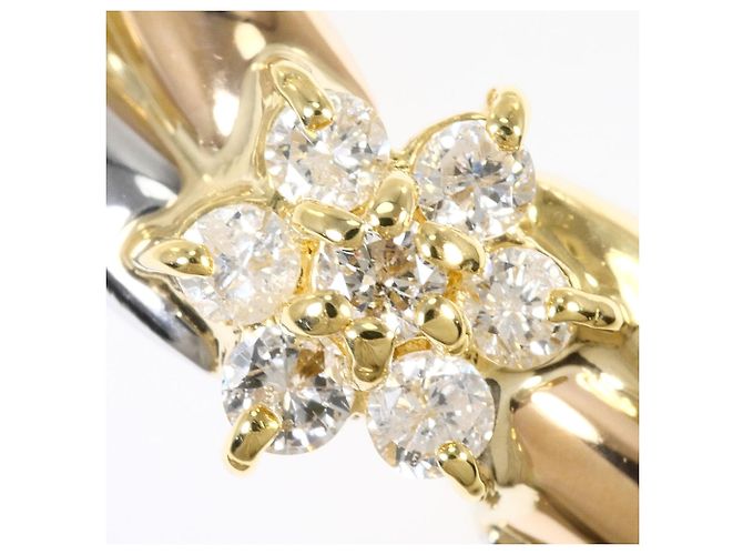 Autre Marque Anello fede con diamanti in oro 18K e platino D'oro - vista 2