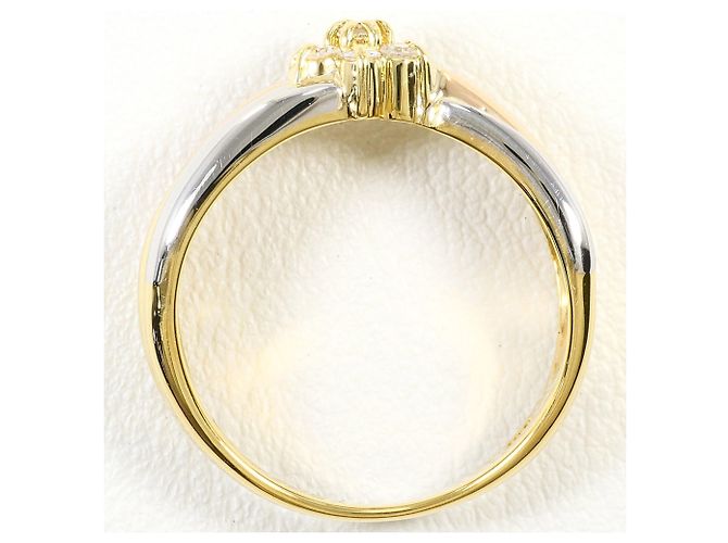 Autre Marque Anello fede con diamanti in oro 18K e platino D'oro - vista 3